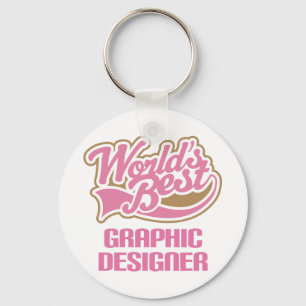 Cute Pink Worlds Best Graphic Designer Sleutelhanger