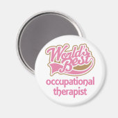Cute Pink Worlds Best Occupational Therapist Magneet (Voorkant / Achterkant)