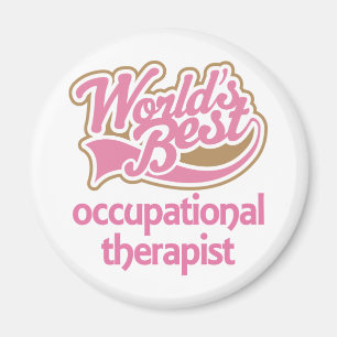 Cute Pink Worlds Best Occupational Therapist Magneet
