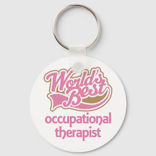 Cute Pink Worlds Best Occupational Therapist Sleutelhanger (Voorkant)