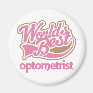 Cute Pink Worlds Best Optometrist Magneet