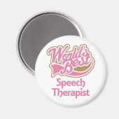 Cute Pink Worlds Best Speech Therapist Magneet (Voorkant / Achterkant)