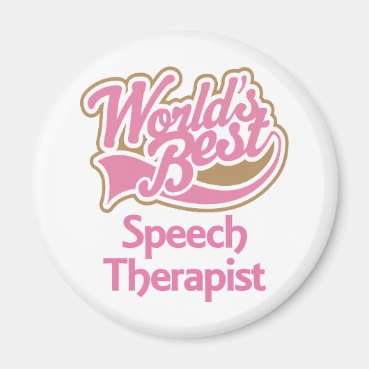 Cute Pink Worlds Best Speech Therapist Magneet (Voorkant)