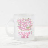 Cute Pink Worlds Best Teachers Aide Matglas Koffiemok (Links)