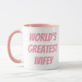 Cute Pink World's grootste Wifey Gezegde Mok (Links)