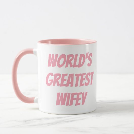 Cute Pink World's grootste Wifey Gezegde Mok (Links)