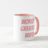 Cute Pink World's grootste Wifey Gezegde Mok (Voorkant rechts)