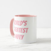 Cute Pink World's grootste Wifey Gezegde Mok (Voorkant links)
