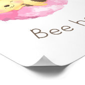 Cute Pink/Yellow bee Happy Nursery Girls Wall Art Poster (Hoek)