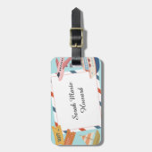 Cute Pink Yellow Blue Customizable Identification  Bagagelabel (Voorkant verticaal)