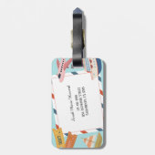 Cute Pink Yellow Blue Customizable Identification  Bagagelabel (Achterkant verticaal)