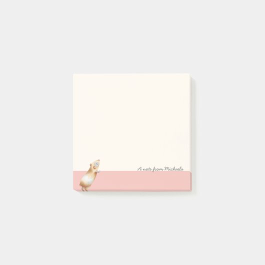 Cute Pink Yellow Guinee Illustratie Post-it® Notes (Voorkant)
