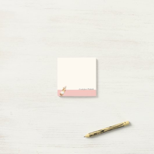 Cute Pink Yellow Guinee Illustratie Post-it® Notes (Op bureau)