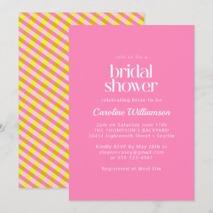 Cute Pink Yellow Pset Pattern Vrijgezellenfeest Kaart