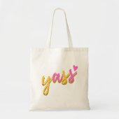 Cute Pink Yellow Yass Letter Canvas tas (Voorkant)