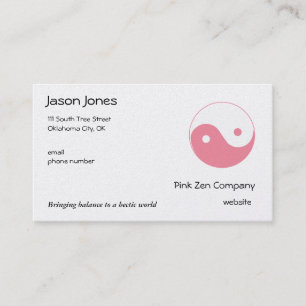 Cute Pink Yin Yang Visitekaartje