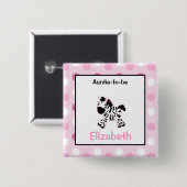 Cute Pink Zebra Gepersonaliseerd naam tag Button (Voorkant /achterkant)