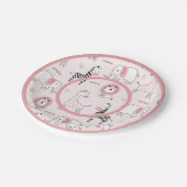 Cute Pink Zoo Animals Zebra Baby shower Papieren Bordje (Gekanteld)
