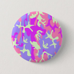 Cute pinky digital camouflage patroon ronde button 5,7 cm