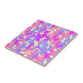 Cute pinky digital camouflage patroon tegeltje (Zijkant)