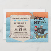 Cute Pirate Adventure Ahoy Matey Boy Birthday Kaart (Voorkant)