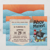 Cute Pirate Adventure Ahoy Matey Boy Birthday Kaart (Voorkant / Achterkant)