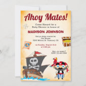Cute Pirate Baby shower Kaart (Voorkant)