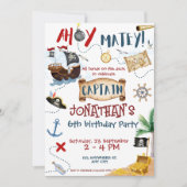 Cute Pirate Birthday Kaart (Voorkant)