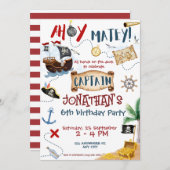 Cute Pirate Birthday Kaart (Voorkant / Achterkant)