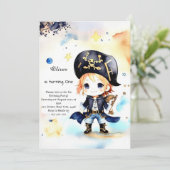 Cute Pirate Birthday Kaart (Staand voorkant)