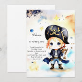 Cute Pirate Birthday Kaart (Voorkant / Achterkant)