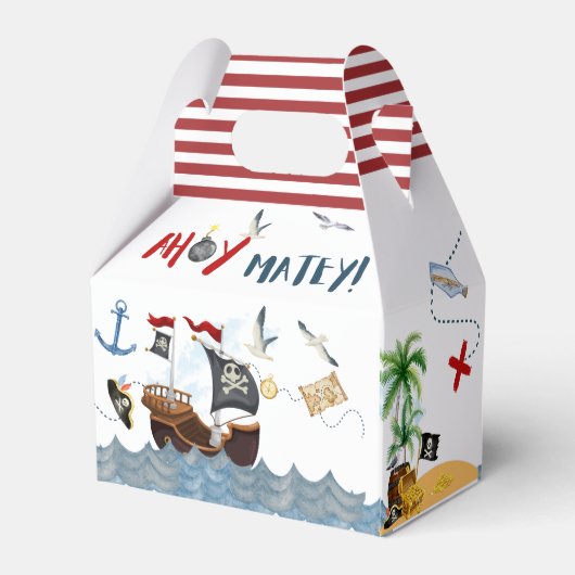 Cute Pirate Birthday Parchment Bedankt Bedankdoosjes (Achterkant)