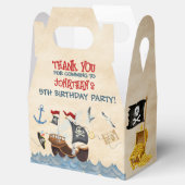 Cute Pirate Birthday Parchment waterverf Bedankdoosjes (Geopend)