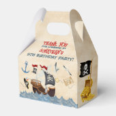 Cute Pirate Birthday Parchment waterverf Bedankdoosjes (Voorkant Zijde)