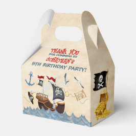 Cute Pirate Birthday Parchment waterverf Bedankdoosjes