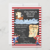 Cute Pirate Birthday Party Invitation Kaart (Voorkant)
