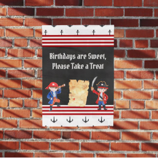 Cute Pirate Birthday Party Sign Poster