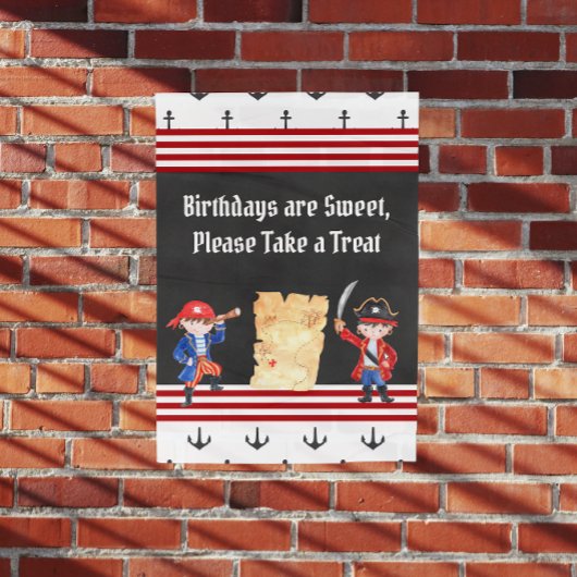 Cute Pirate Birthday Party Sign Poster