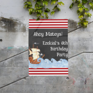 Cute Pirate Birthday Party Sign Poster