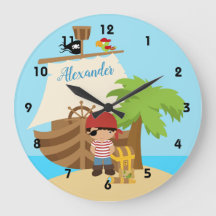Cute Pirate Boy & A Big Ship Custom Name
