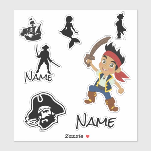 Cute Pirate Boy Custom-Cut Vinyl Sticker (Vel)