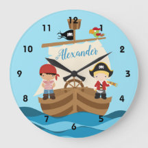 Cute Pirate Boys & Big Ship Custom Name