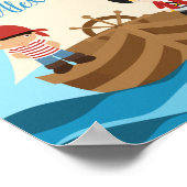 Cute Pirate Boys & Big Ship Custom Name Poster (Hoek)