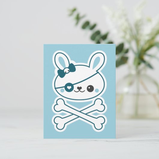 Cute Pirate Bunny Briefkaart (Staand voorkant)