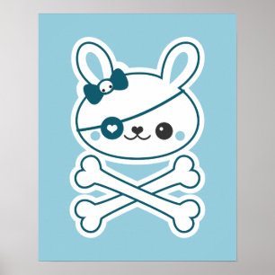 Cute Pirate Bunny Poster