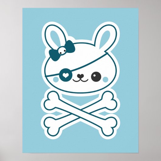 Cute Pirate Bunny Poster (Voorkant)