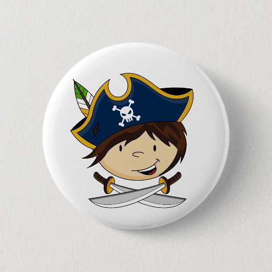 Cute Pirate Captain Button (Voorkant)