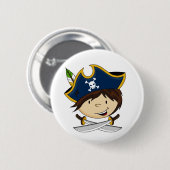 Cute Pirate Captain Button (Voorkant /achterkant)