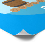 Cute Pirate Captain Ocean Raft Boys Room Decor Poster (Hoek)