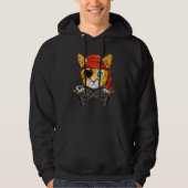 Cute Pirate Cat Face Jolly Roger Flag Halloween Co Hoodie (Voorkant)
